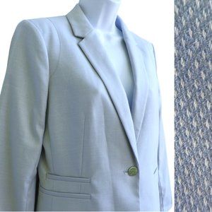 New Calvin Klein Light Blue Blazer Silver Single Button Princess Cut Semi Fit 6